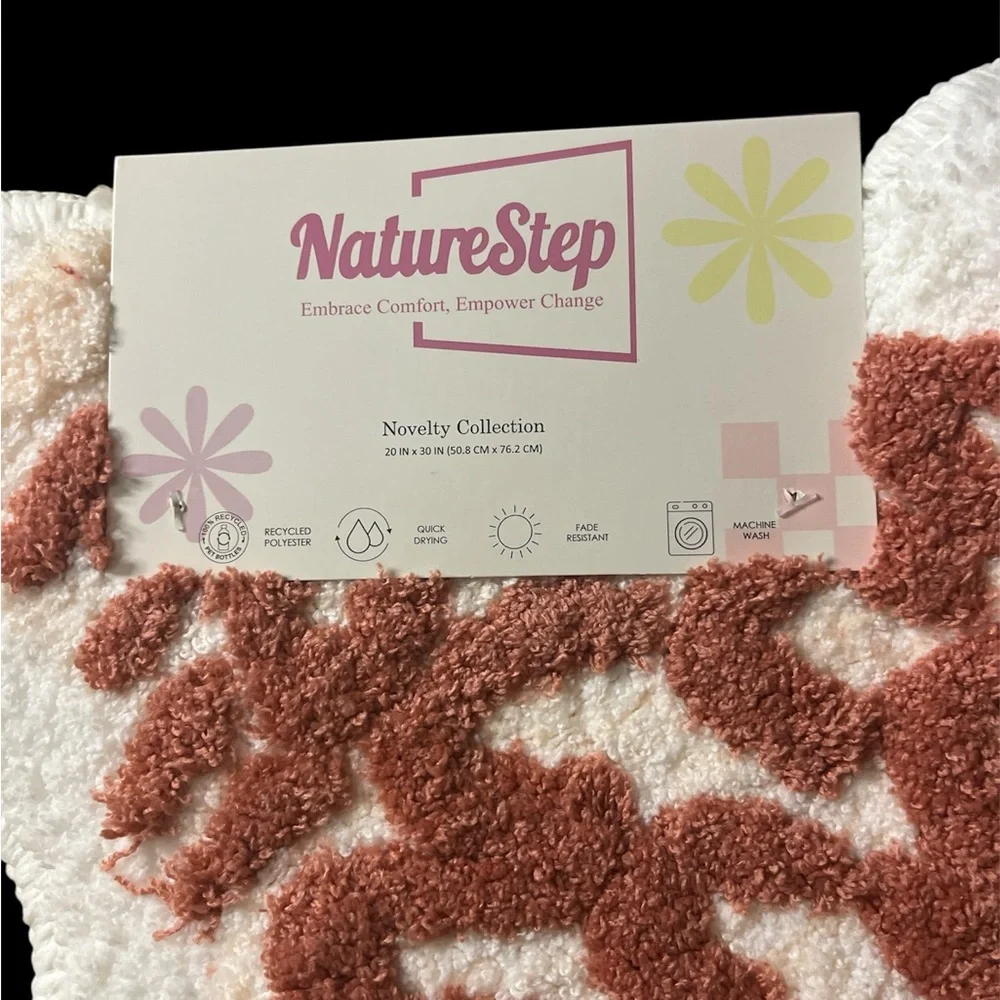 Starfish Bath Mat - Cream and Pink